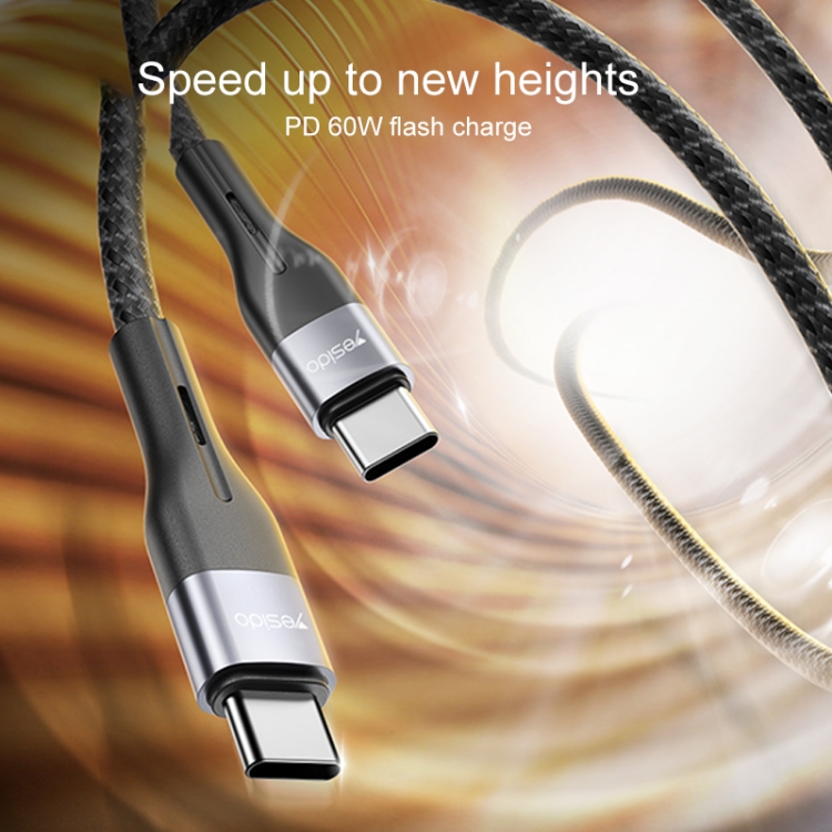 Yesido CA155 PD 20W USB-C / Type-C to 8 Pin Charging Data Cable, Length: 1m(Black) Yesido CA155 PD 20W USB-C / Type-C to 8 Pin Charging Data Cable, Length: 1m(Black)