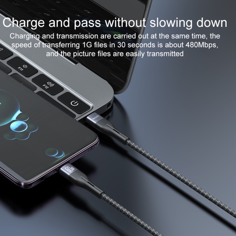Yesido CA155 PD 20W USB-C / Type-C to 8 Pin Charging Data Cable, Length: 1m(Black) Yesido CA155 PD 20W USB-C / Type-C to 8 Pin Charging Data Cable, Length: 1m(Black)