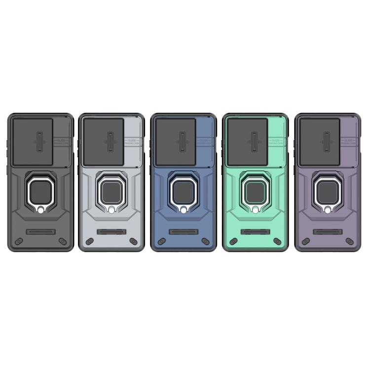 For OnePlus Ace 5 / Ace 5 Pro Sliding Camshield TPU + PC Shockproof Phone Case with Holder(Purple)