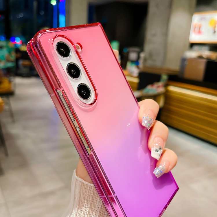 For Samsung Galaxy Z Fold5 Two Color Gradient Translucent Phone Case(Green+Red) For Samsung Galaxy Z Fold5 Two Color Gradient Translucent Phone Case(Green+Red)