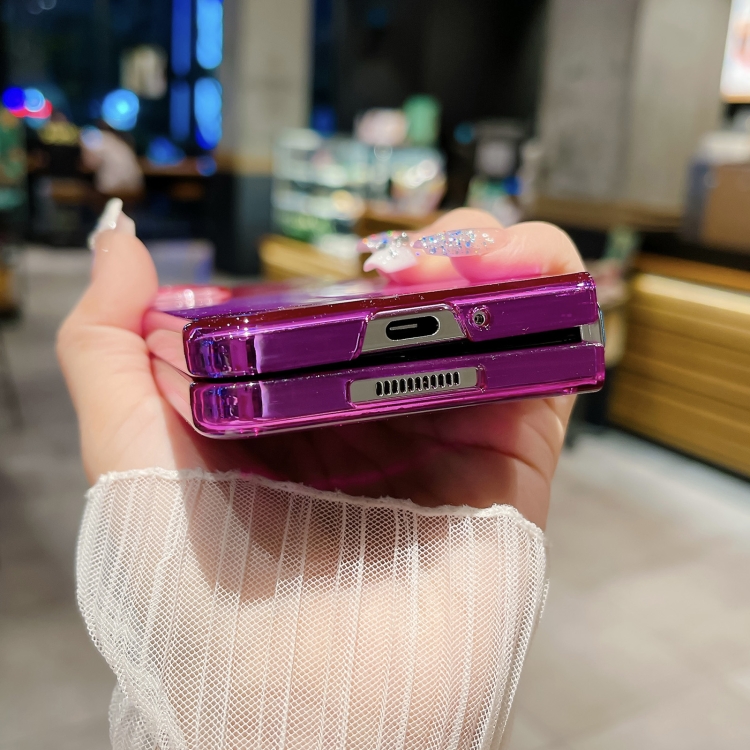 For Samsung Galaxy Z Fold5 Two Color Gradient Translucent Phone Case(Green+Red) For Samsung Galaxy Z Fold5 Two Color Gradient Translucent Phone Case(Green+Red)
