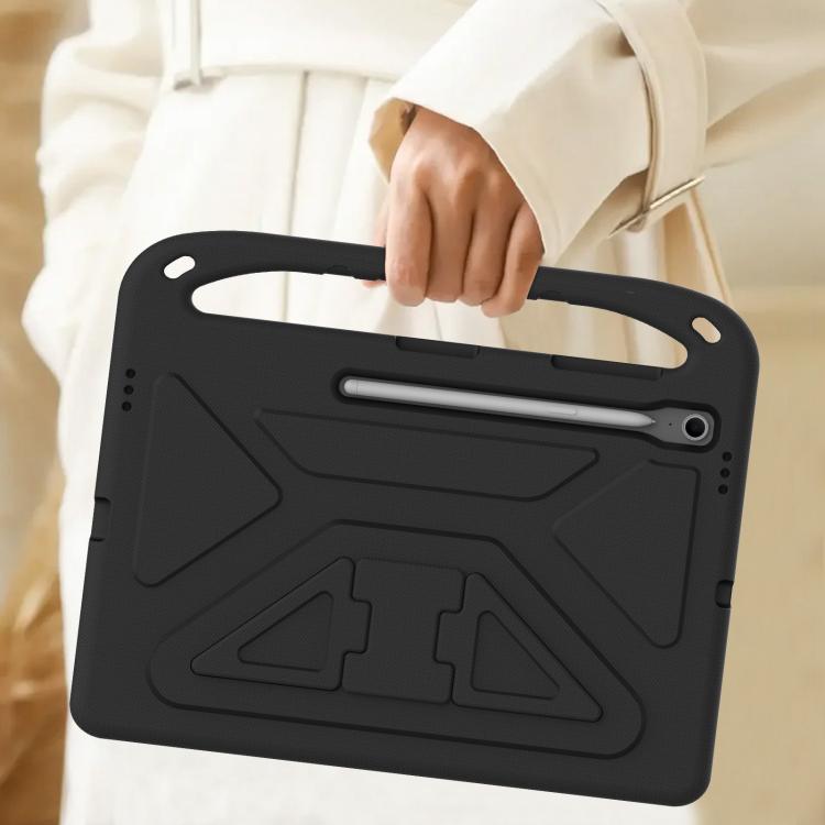 For Samsung Galaxy Tab S10 FE+ Handle EVA Shockproof Tablet Case with Holder(Black)