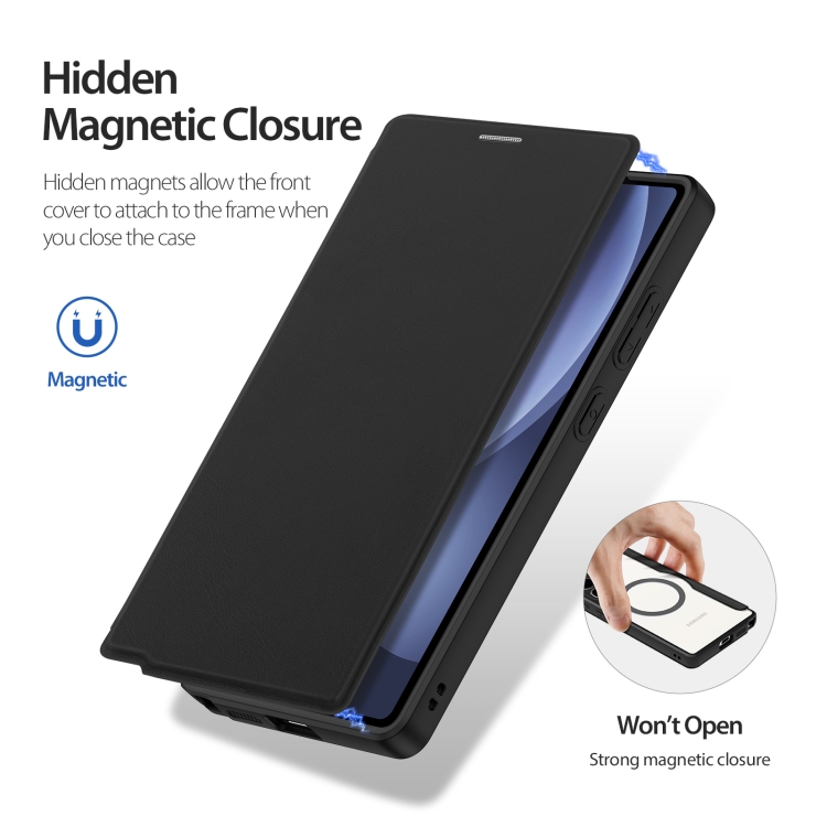 For Samsung Galaxy S25 Ultra 5G DUX DUCIS Skin X Pro Series Magsafe PC + TPU Phone Leather Case(Black)