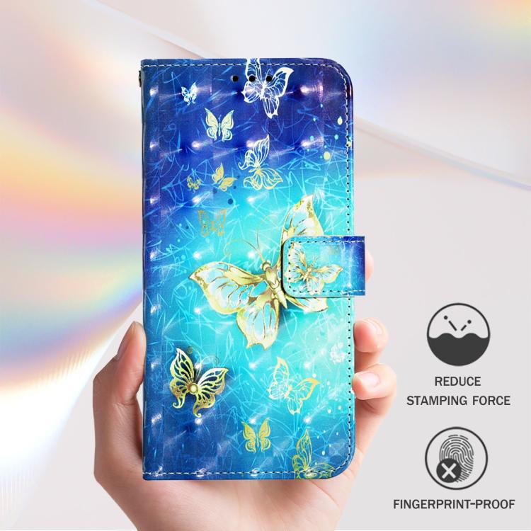 For Motorola Signature 5G 3D Painting Horizontal Flip Leather Phone Case(Golden Butterfly)