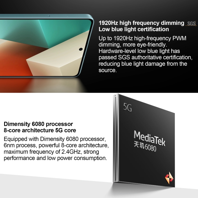 Xiaomi Redmi Note 13 5G, 12GB+256GB,  6.67 inch MIUI 14 Mediatek Dimensity 6080 Octa Core up to 2.4GHz, Network: 5G(White) - B7