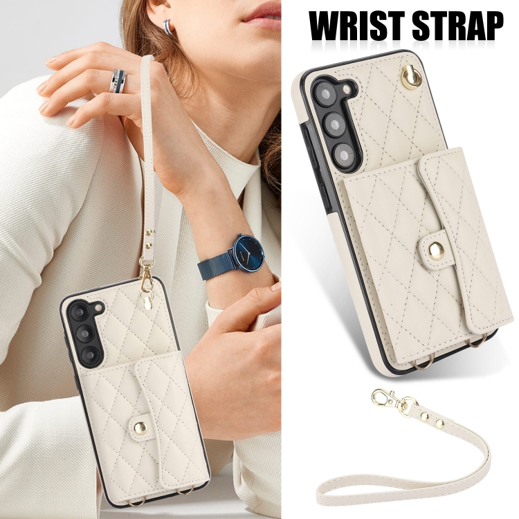 Wrist Strap Crossbody Leather Wallet Case For Samsung Galaxy S23