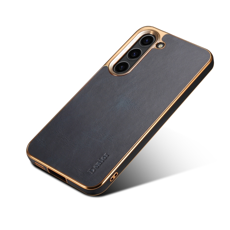 For Samsung Galaxy S23+ 5G Denior Oil Wax Leather Electroplating Phone Case(Blue) For Samsung Galaxy S23+ 5G Denior Oil Wax Leather Electroplating Phone Case(Blue)