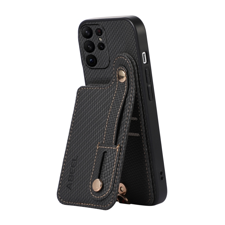 For Samsung Galaxy S23+ 5G ABEEL Carbon Fiber RFID Card Holder Phone Case(Black) For Samsung Galaxy S23+ 5G ABEEL Carbon Fiber RFID Card Holder Phone Case(Black)
