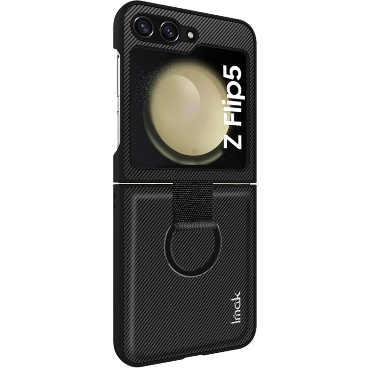 For Samsung Galaxy Z Flip5 5G imak Ruiyi Series Carbon Fiber Phone Case with Ring Holder For Samsung Galaxy Z Flip5 5G imak Ruiyi Series Carbon Fiber Phone Case with Ring Holder