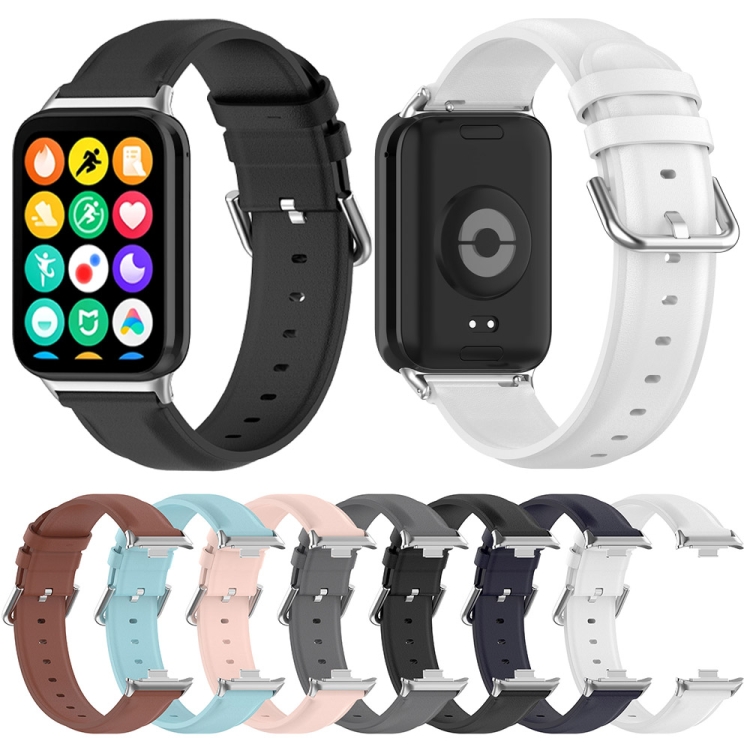 Para Xiaomi Mi Band 8 Pro Banda de reloj de cuero genuino con cola redonda  (marrón)