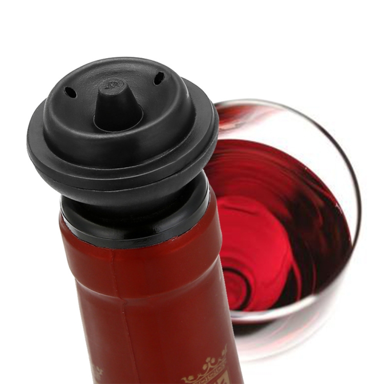 Set di tappi per vino in silicone per deodorante per pompa a vuoto per vino  rosso, specificazione: scatola con 4 tappi per pompa nera