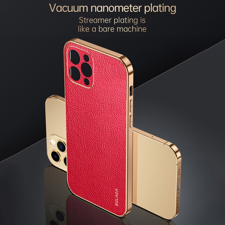 For iPhone 15 Pro Max SULADA TPU + Litchi Texture Leather Phone Case(Blue) For iPhone 15 Pro Max SULADA TPU + Litchi Texture Leather Phone Case(Blue)