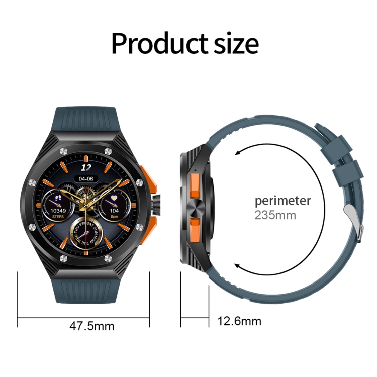 Smartwatch Bluetooth con schermo rotondo HT8 da 1,46 pollici, supporto per  il monitoraggio della salute e oltre 100 modalità sportive e Alipay (nero)