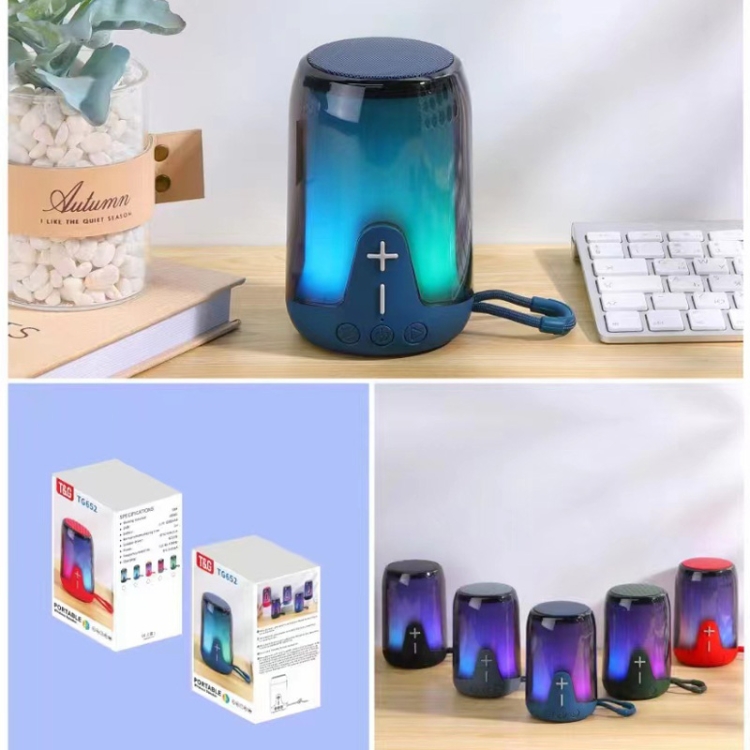 T&G TG-652 Portable RGB Light Transparent Bluetooth Speaker(Grey) - B7