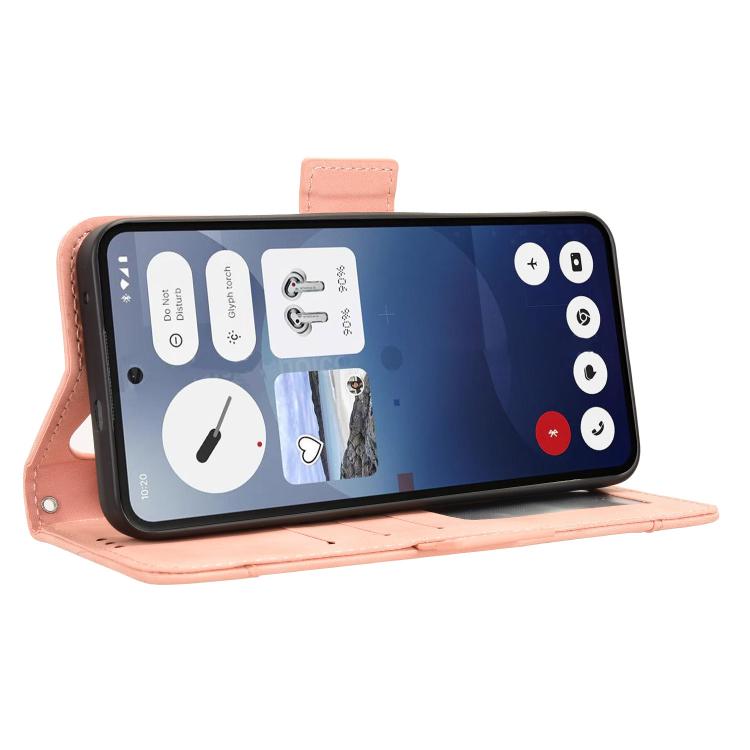 For Nothing Phone 3 Skin Feel Calf Texture Card Slots Leather Phone Case(Pink)