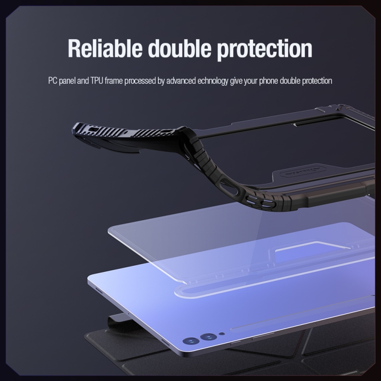 Para Samsung Galaxy Tab S9 + NILLKIN Bumper Pro Camshield Funda de cuero para tableta (azul) - 4