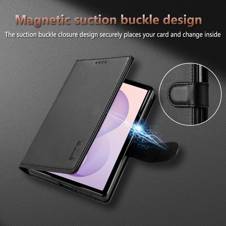 For Galaxy Z Fold8 5G AZNS Skin Feel Calf Texture Flip Leather Phone Case(Brown)