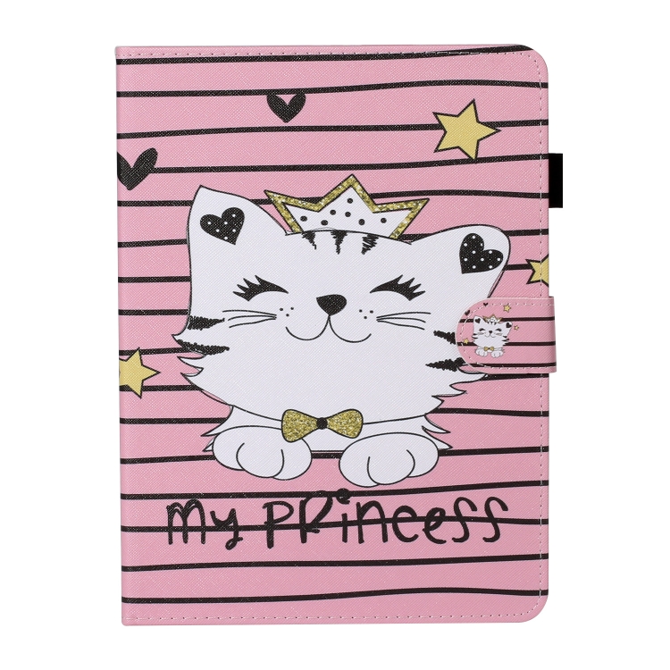 For iPad Pro 11 (2020) Colored Drawing Pattern Horizontal Flip PU Leather Tablet Case with Holder & Card Slot & Sleep / Wake-up Function(Crown Cat) For iPad Pro 11 (2020) Colored Drawing Pattern Horizontal Flip PU Leather Tablet Case with Holder & Card Slot & Sleep / Wake-up Function(Crown Cat)