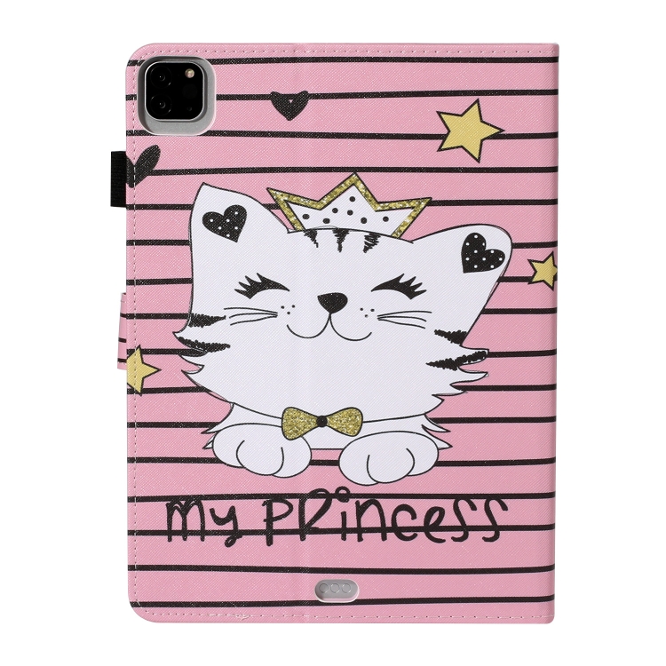 For iPad Pro 11 (2020) Colored Drawing Pattern Horizontal Flip PU Leather Tablet Case with Holder & Card Slot & Sleep / Wake-up Function(Crown Cat) For iPad Pro 11 (2020) Colored Drawing Pattern Horizontal Flip PU Leather Tablet Case with Holder & Card Slot & Sleep / Wake-up Function(Crown Cat)
