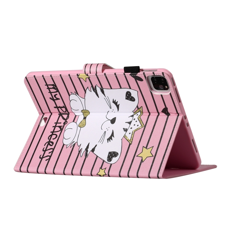 For iPad Pro 11 (2020) Colored Drawing Pattern Horizontal Flip PU Leather Tablet Case with Holder & Card Slot & Sleep / Wake-up Function(Crown Cat) For iPad Pro 11 (2020) Colored Drawing Pattern Horizontal Flip PU Leather Tablet Case with Holder & Card Slot & Sleep / Wake-up Function(Crown Cat)