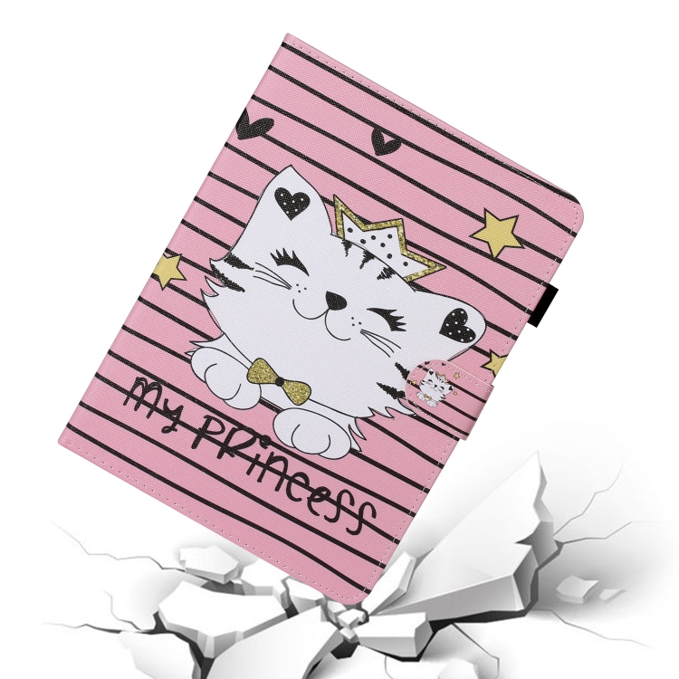 For iPad Pro 11 (2020) Colored Drawing Pattern Horizontal Flip PU Leather Tablet Case with Holder & Card Slot & Sleep / Wake-up Function(Crown Cat) For iPad Pro 11 (2020) Colored Drawing Pattern Horizontal Flip PU Leather Tablet Case with Holder & Card Slot & Sleep / Wake-up Function(Crown Cat)