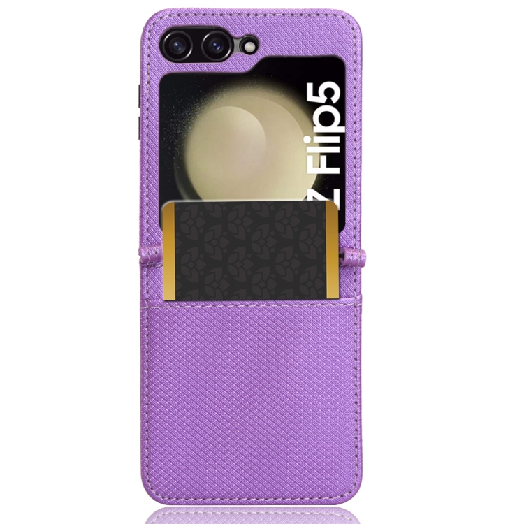 For Samsung Galaxy Z Flip5 Diamond Texture Leather Phone Case(Purple) For Samsung Galaxy Z Flip5 Diamond Texture Leather Phone Case(Purple)