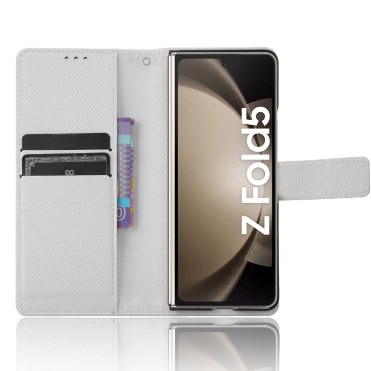 For Samsung Galaxy Fold5 Diamond Texture Leather Phone Case with Pen Slot(White) For Samsung Galaxy Fold5 Diamond Texture Leather Phone Case with Pen Slot(White)
