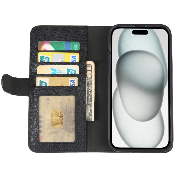 For iPhone 15 Plus GEBEI Top-grain Horizontal Flip Leather Phone Case(Black) For iPhone 15 Plus GEBEI Top-grain Horizontal Flip Leather Phone Case(Black)