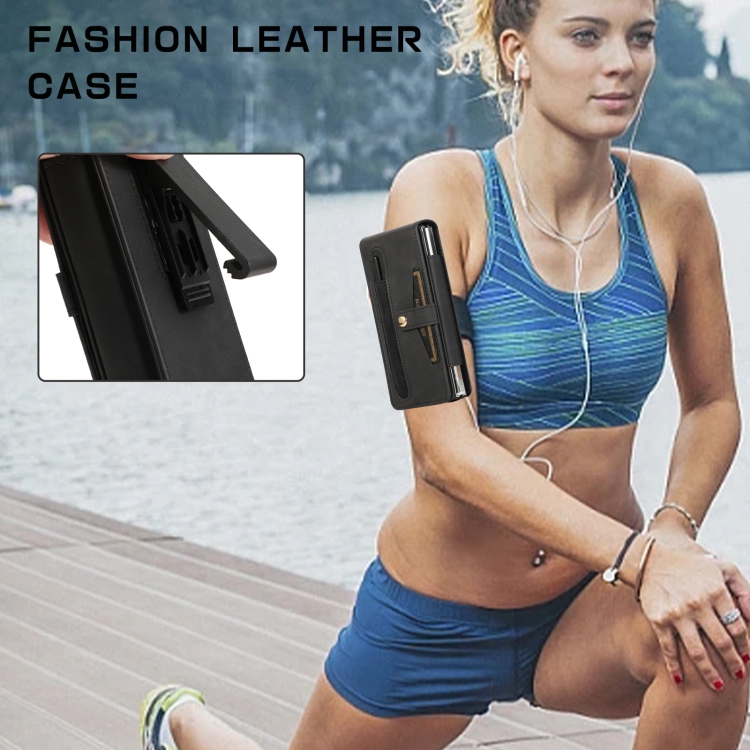 For Samsung Galaxy Z Fold5 Multifunctional Folding Phone Leather Case(Black) For Samsung Galaxy Z Fold5 Multifunctional Folding Phone Leather Case(Black)