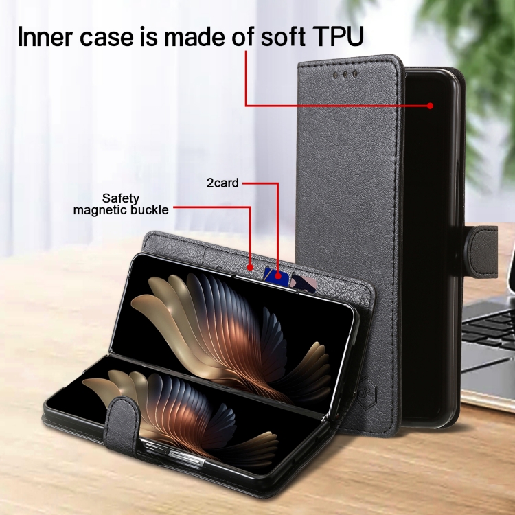 For Samsung Galaxy Z Fold5 Skin Feeling Oil Leather Texture PU + TPU Phone Case(Black)