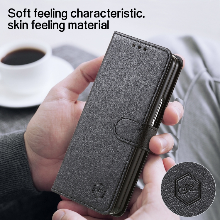 For Samsung Galaxy Z Fold5 Skin Feeling Oil Leather Texture PU + TPU Phone Case(Black)