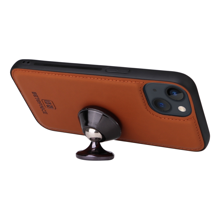 For iPhone 13 / 14 BETOPNICE BN-005 2 in 1 Detachable Imitate Genuine Leather Phone Case(Brown)