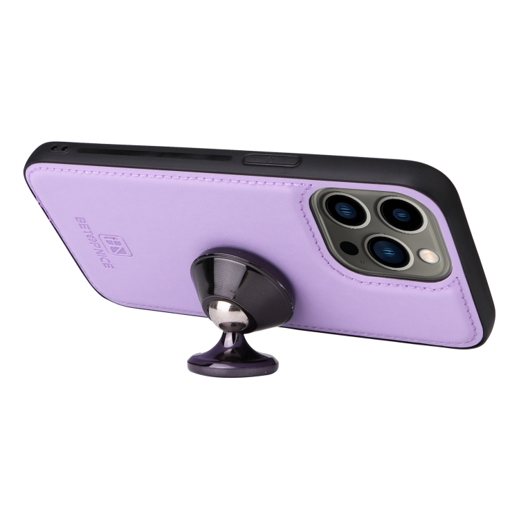 For iPhone 13 Pro BETOPNICE BN-005 2 in 1 Detachable Imitate Genuine Leather Phone Case(Light Purple)