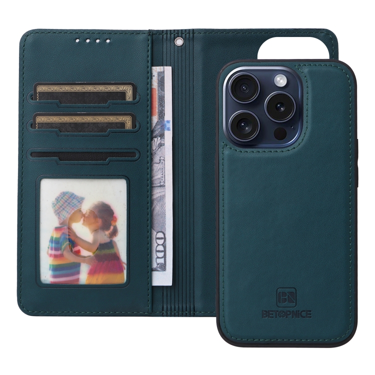 For iPhone 15 Pro BETOPNICE BN-005 2 in 1 Detachable Imitate Genuine Leather Phone Case(Blue) For iPhone 15 Pro BETOPNICE BN-005 2 in 1 Detachable Imitate Genuine Leather Phone Case(Blue)
