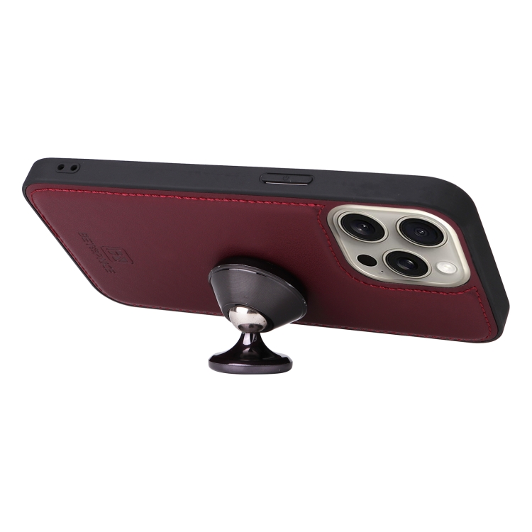 For iPhone 15 Pro Max BETOPNICE BN-005 2 in 1 Detachable Imitate Genuine Leather Phone Case(Wine Red)