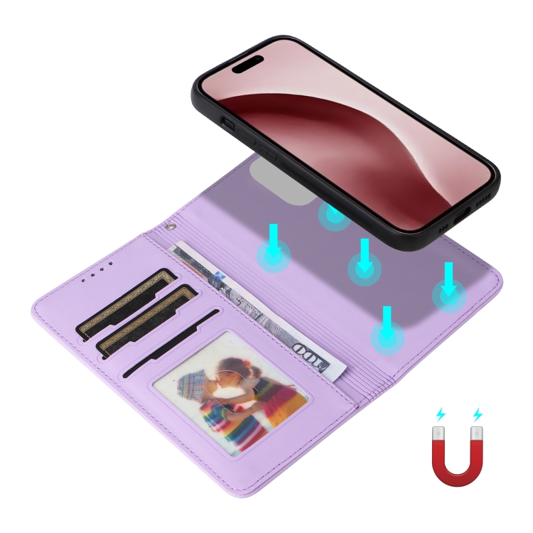 For iPhone 16 Pro Max BETOPNICE BN-005 2 in 1 Detachable Imitate Genuine Leather Phone Case(Light Purple) For iPhone 16 Pro Max BETOPNICE BN-005 2 in 1 Detachable Imitate Genuine Leather Phone Case(Light Purple)