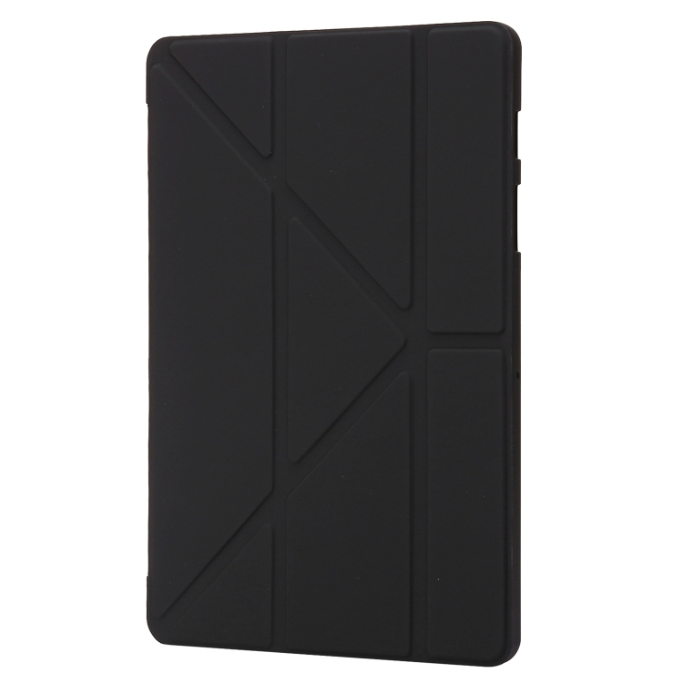Para Samsung Galaxy Tab S9 + Funda para tableta de cuero de silicona con deformación (negro) - 1