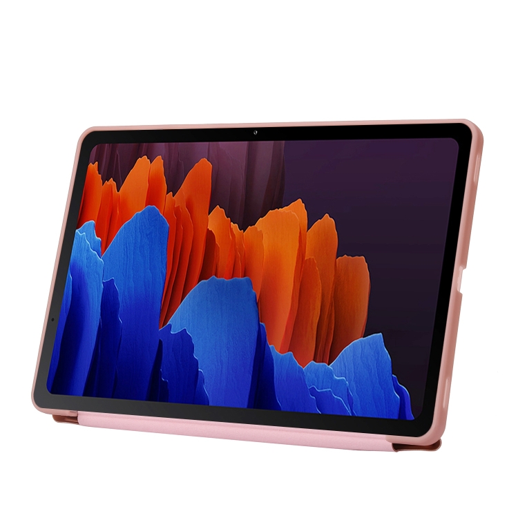 Para Samsung Galaxy Tab S9 + Funda para tableta de cuero de silicona con deformación (negro) - B1