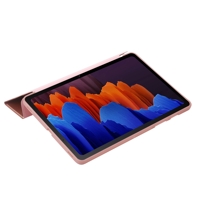 Para Samsung Galaxy Tab S9 + Funda para tableta de cuero de silicona con deformación (negro) - B3