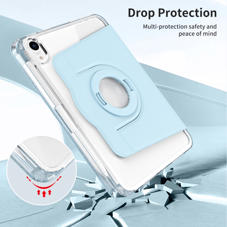 For iPad mini 6 / mini 2024 360 Rotation Detachable Clear Acrylic Leather Tablet Case(Ice Blue) For iPad mini 6 / mini 2024 360 Rotation Detachable Clear Acrylic Leather Tablet Case(Ice Blue)