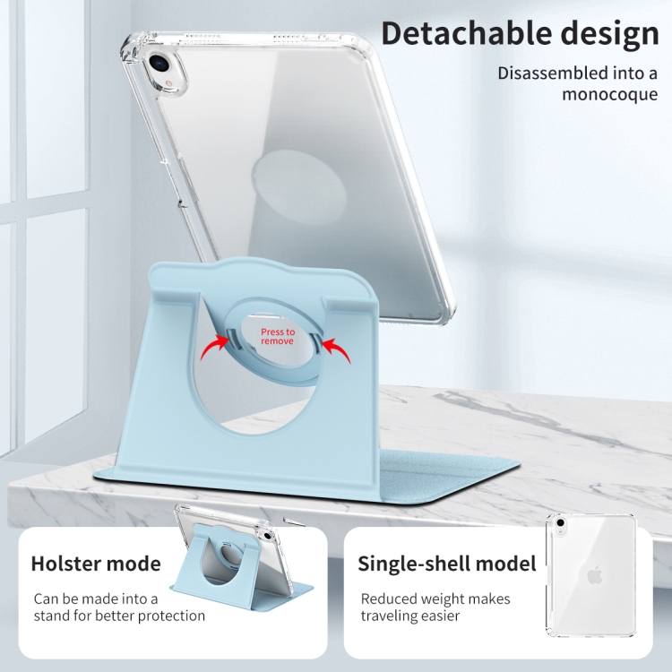 For iPad mini 6 / mini 2024 360 Rotation Detachable Clear Acrylic Leather Tablet Case(Ice Blue) For iPad mini 6 / mini 2024 360 Rotation Detachable Clear Acrylic Leather Tablet Case(Ice Blue)