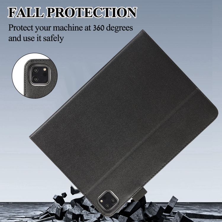 For iPad Pro 12.9 2022 / 2021 / 2020 Litchi Texture Leather Sucker Tablet Case(Black) For iPad Pro 12.9 2022 / 2021 / 2020 Litchi Texture Leather Sucker Tablet Case(Black)