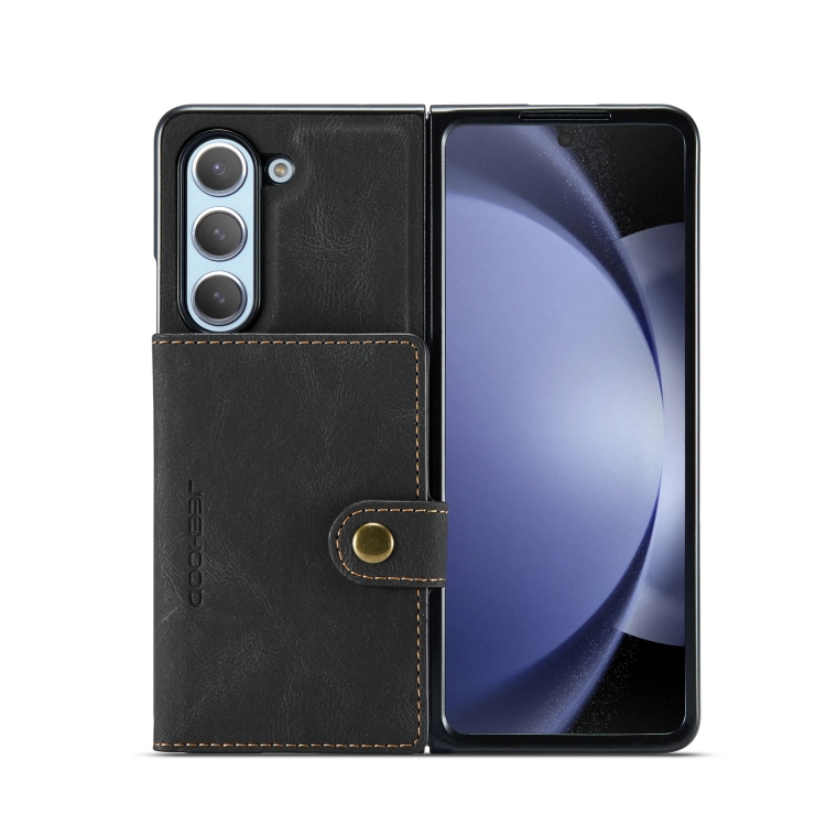 For Samsung Galaxy Z Fold5 JEEHOOD Retro Magnetic Detachable Wallet Phone Case(Black) For Samsung Galaxy Z Fold5 JEEHOOD Retro Magnetic Detachable Wallet Phone Case(Black)