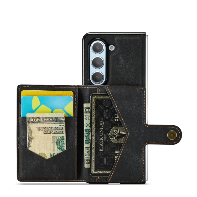 For Samsung Galaxy Z Fold5 JEEHOOD Retro Magnetic Detachable Wallet Phone Case(Black) For Samsung Galaxy Z Fold5 JEEHOOD Retro Magnetic Detachable Wallet Phone Case(Black)