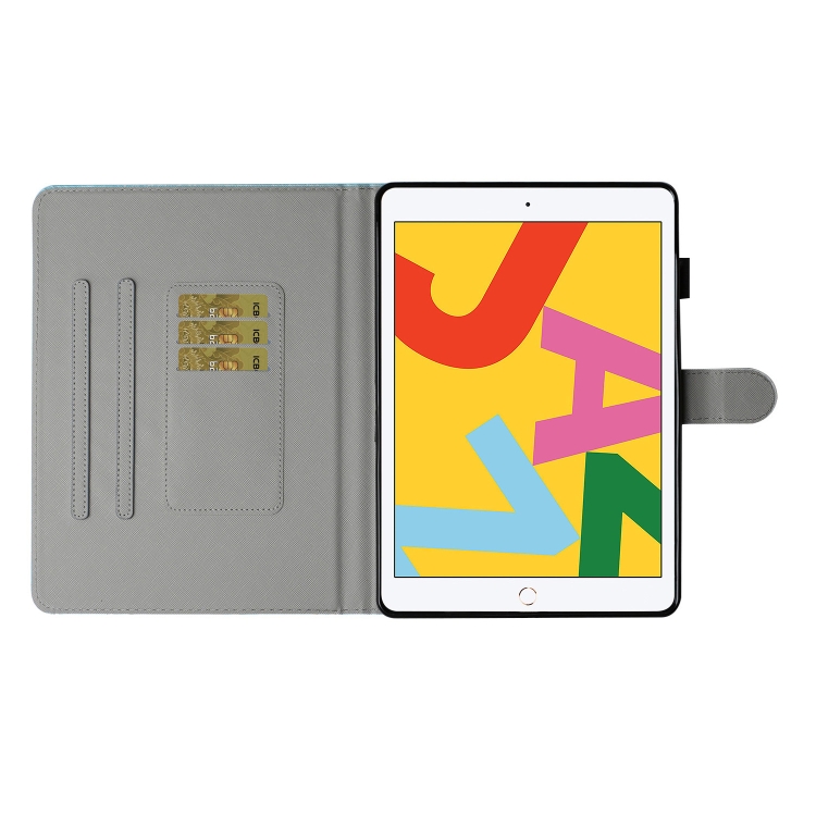 Colored Drawing Pattern Horizontal Flip PU Leather Case with Holder & Card Slot & Sleep / Wake-up Function For iPad Pro 10.2 2021 / 2020 / 2019 / 10.5 (2019)(Blue Butterfly) Colored Drawing Pattern Horizontal Flip PU Leather Case with Holder & Card Slot & Sleep / Wake-up Function For iPad Pro 10.2 2021 / 2020 / 2019 / 10.5 (2019)(Blue Butterfly)