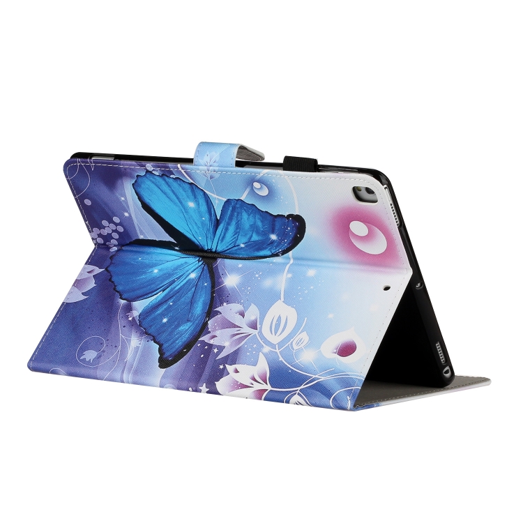 Colored Drawing Pattern Horizontal Flip PU Leather Case with Holder & Card Slot & Sleep / Wake-up Function For iPad Pro 10.2 2021 / 2020 / 2019 / 10.5 (2019)(Blue Butterfly) Colored Drawing Pattern Horizontal Flip PU Leather Case with Holder & Card Slot & Sleep / Wake-up Function For iPad Pro 10.2 2021 / 2020 / 2019 / 10.5 (2019)(Blue Butterfly)