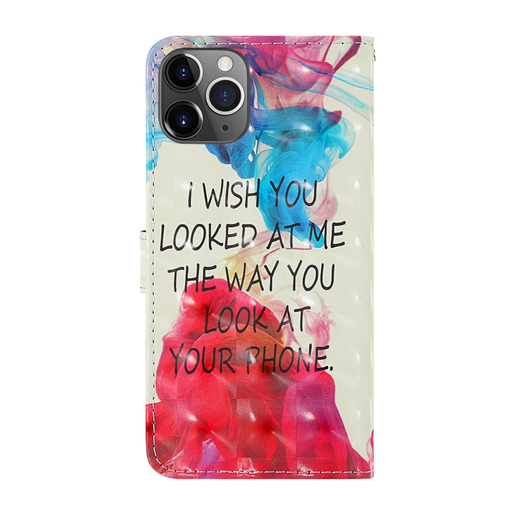 For iPhone 11 Pro 3D Painting Colored Drawing Pattern Horizontal Flip TPU + PU Leather Case with Holder & Card Slots & Wallet & Lanyard(English Alphabet)
