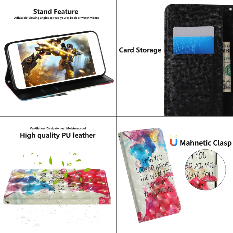 For iPhone 11 Pro 3D Painting Colored Drawing Pattern Horizontal Flip TPU + PU Leather Case with Holder & Card Slots & Wallet & Lanyard(English Alphabet)