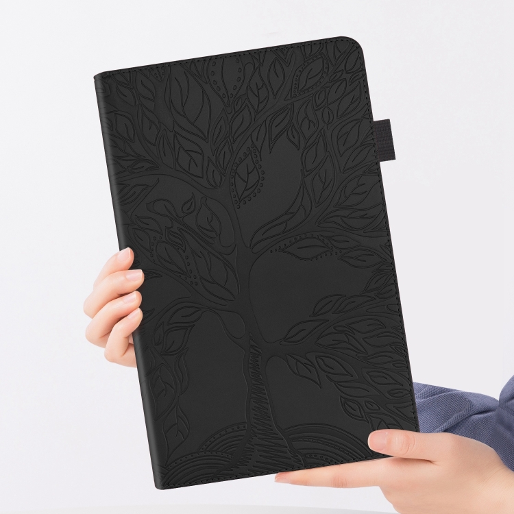 For Xiaomi Pad 7 / 7 Pro Tree Life Series Embossed Leather Tablet Case(Black)