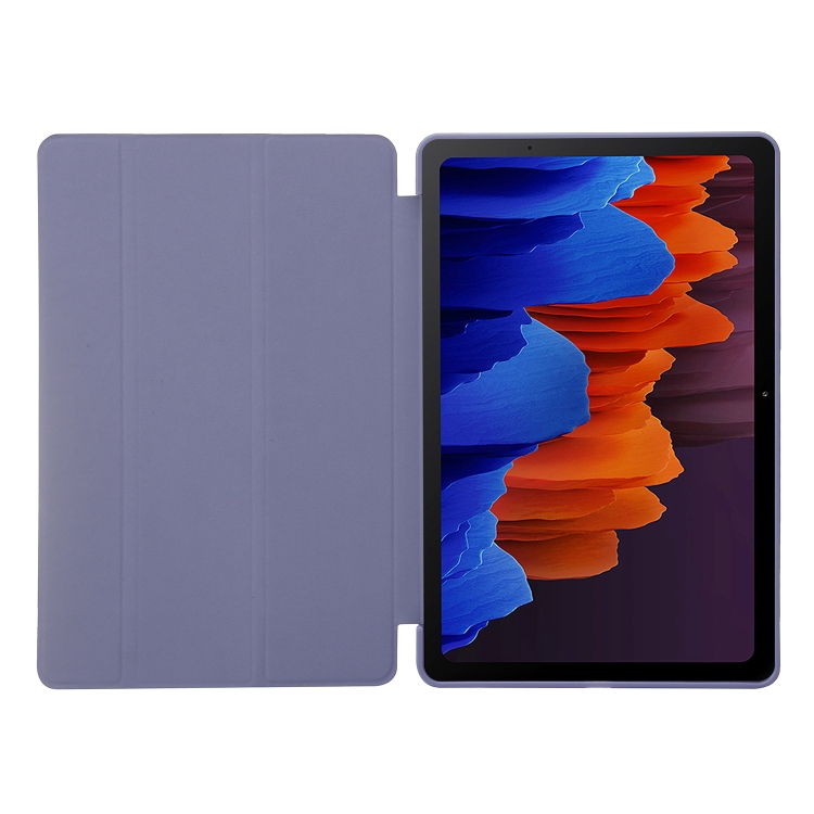 Para Samsung Galaxy Tab S9 + Funda para tableta de cuero de silicona con soporte triple (dorado) - 3